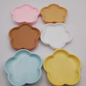 Set of 6 Flower-Shaped Mini Jewelry Dishes